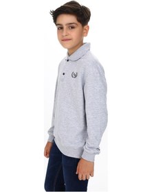 Resim Toontoy Kids Toontoy Erkek Çocuk Polo Yaka Tnty Baskılı Sweatshirt Gri Melanj 