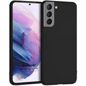 Resim Matte Silicone Samsung Galaxy S21 Kılıf Siyah Microsonic