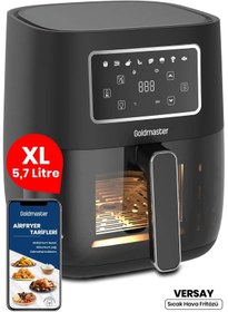 Resim Gold Master Versay 5.7 lt Yağsız Airfryer Siyah 