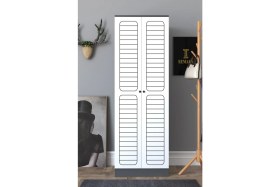 Resim Remaks Fuga 2 Kapaklı Elbise Dolabı - Antrasit Gövde Beyaz Kapak 