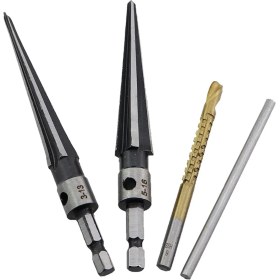 Resim Explosion1 1 Set Karbon Çelik Konik Raybi Dört Altı Heksagonal Shank Ahşap Işleme Konik Rayma Seti (Yurt Dışından) 