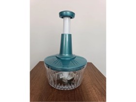 Resim Solingen 3 Bıçaklı Paslanmaz Çelik Basmalı El Rondosu Bas Kes Manuel Sebze Meyve Doğrayıcı Mavi Renk 