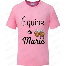 Resim Kuclut Fransız Evlilik Takımı Bekarlığa Veda Partisi T-shirt Damat Moda Grafik Düğün Tişörtbordoerkek Bordo 