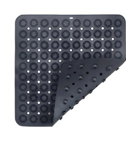 Resim Kare Vantuzlu Banyo Kaydırmaz Paspas- Tırtıklı Ayak Duş Matı Silikon Masaj Pedi 