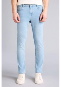 Resim Defacto Carlo Skinny Fit Ekstra Dar Kalıp Normal Bel Ekstra Dar Paça Jean Pantolon D0025AX26SP Mavi 