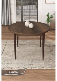 Resim Canisa Kea Serisi Yuvarlak Barok Ahşap Desen Mutfak Masa Takımı 4 Krem Babyface Sandalye Barok Ahşap Desen Masa Sandalyeler Krem 