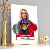 Resim En Süper Anne Karikatürlü Kanvas Tablo 