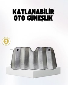 Resim Otomobil Güneşliği Katlanabilir Tasarım Ve Süngerli Isı Yalıtımı 
