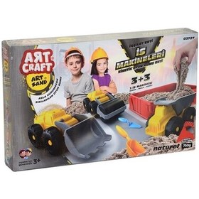 Resim Dede İş Makineleri İnşaat Seti Kinetik Oyun Kumu Seti 750 Gr 