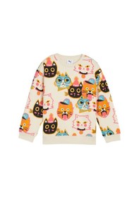 Resim Puma Puma Moody Cat Crew Unisex Çocuk Bej Sweatshirt 8501 Krem 