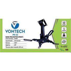Resim Vontech PR-02 20cm Projeksiyon Tavan Askı Aparatı 