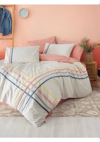 Resim Cotton Box Puff Nakışlı Çift Kişilik Nevresim Takımı Linea Somon Somon 