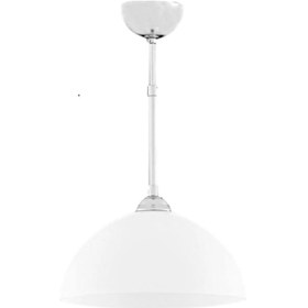 Resim Riolight Modern Krom Askılı Opal Beyaz 1xe27 Duylu Tekli Cam Sark Beyaz 