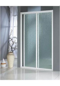 Resim Blackline Ön Cephe 1 Sabit 1 Kayar Beyaz Mika Duşakabin 120 x 129 CM 