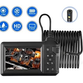 Resim YNT İthalat Vtn-008 Ekranlı Çift Kameralı 10 Mt Sert Kablo Yılan Endoskop Kamera 8 Mm 4.3 Inc 