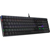 Resim Rampage GRANITE PRO Siyah\u002FGri Low Profile RED SWITCH Q Rainbow Mekanik Gaming Oyuncu Klavye 