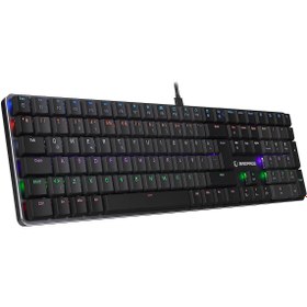 Resim Rampage GRANITE PRO Siyah\u002FGri Low Profile RED SWITCH Q Rainbow Mekanik Gaming Oyuncu Klavye 