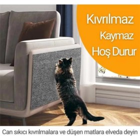 Resim AyrStore BEYLİNİ Kedi Tırmalama Halısı Yapışkanlı Her Yüzeye Uygulanabilir Kesilebilir Mobilya Koruy 