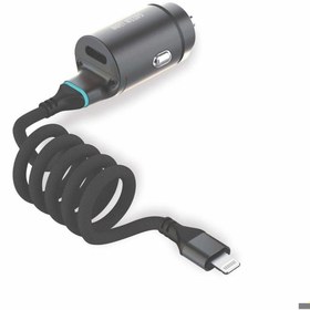 Resim Green Lion 45W PD Araç Şarj Cihazı, Type-C Port ve Lightning Kablo 