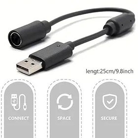Resim YOULJINTFA Yedek Dongle USB Breakaway kablosu Xbox 360 siyah USB ayrılıkçı PC kablosu kablosu adaptörü dönüştürücü Xbox 360 
