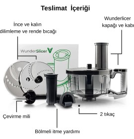 Resim Naturalp Wundermix Wunderslicer V2 Thermomix Mutfak Robotu Tm6 ve Tm5 Için Kesme Aparatı 