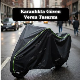 Resim Dokaca Neo Siyah Neon Fitilli Mondial 150 Mcx Roadracer Uyumlu Motor Branda, Koruyucu Örtü, Motosiklet Brandası 