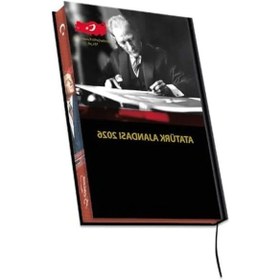 Resim 17x24 Cm Yıllık Atatürk Ajandası, Kenar Boyalı, 2026 Model Açık Gri 