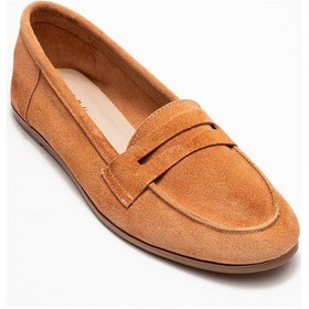 Resim Luvi Shoes F02 Bal Köpüğü Süet Hakiki Deri Kadın Loafer Ayakkabı Ten Rengi 