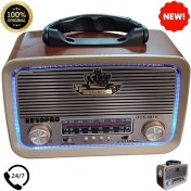 Resim Knittingtr Eskitme Nostalji Tasarımlı Bluetooth Radyo, Fm, Sd Kart, Aux, Kahverengi 