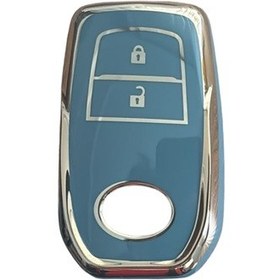 Resim Autohan Keys Toyota Chr, Hilux, Corolla, Land Cruiser, Yaris Cross, Camry, Rav4 İçin 2 Butonlu Nano Anahtar Kılıfı Gri-altın 