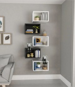 Resim Kitaplık Yeni Raf 5 Li Antrasit Beyaz 