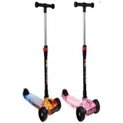 Resim Renkli Işıklı Müzikli Sesli Çocuk Scooter Çok Renkli 