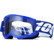 Resim Tangshopping Motosiklet Arazi Kum Önleyici Kask Gözlüğü Mavi Çerçeve-şeffaf Film 