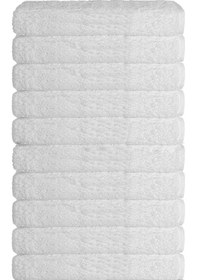 Resim 10 Lu Otel Banyo Havlusu %100 Pamuklu 70x150 Cm Beyaz 16/1 Aksoft 480 Gr Beyaz 