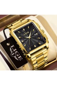 Resim GÜMRÜK MARKET LİGE Erkek Kare Kol Saati Paslanmaz Çelik Su Geçirmez Kol Saati 