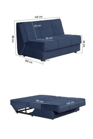 Resim Kilim Mobilya Robin İki Kişilik Yatak Olabilen Koltuk Koltuk Antrasit Antrasit (PRATİK YATAK & KURULU ÜRÜN) 