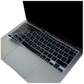 Resim Apple Uyumlu MacBook Air 13 İnç M1 Silikon Klavye Koruyucu Uk İngilizce Baskılı İnce Yıkanabilir Koruma Şeffaf 