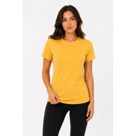 Resim Passense Basic Tişört Bisiklet Yaka Kısa Kol Günlük Yazlık Slim Fit T-Shirt - Sarı 