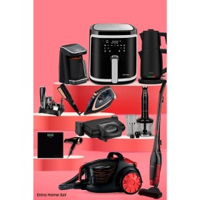 Resim Extra Home Set 61 Parça Avantajlı Elektronik Evlilik Paketi Elektrikli Mutfak Çeyiz Seti 