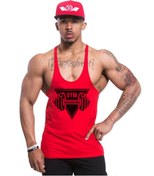 Resim Ghedto Gym Dambıl Fitness Tank Top Sporcu Atleti Kırmızı 