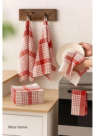 Resim 10 Lu Lüks Bulaşık Kurulama Bezi Ve Mutfak Peçetesi 50x70 Cm Daily Kırmızı Çok Renkli 