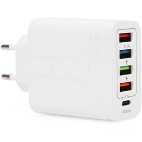 Resim Winex Mobile Winex 48w Pd20w 4usba 5 Çıkışlı Ev Tipi Şarj Aleti Başlığı Beyaz 