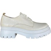 Resim Liger Bağcıklı Yüksek Taban Kadın Oxford Ayakkabı BEJ - EKRU 