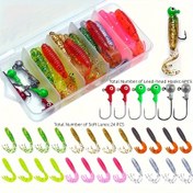 Resim 30 Adet Canlı Renkli Yuvarlak Kuyruklu Yumuşak Wobblers, Kurşun Kanca ile, 5.51cm Silikon Yüzen Balıkçılık Yemleri - Temel Balıkçılık Aksesuarları 