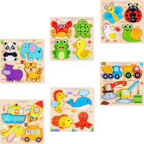 Resim Ahşap 3D Eğlenceli Oyuncaklar, Ulaşım - Hayvan - İnşaat Araçları Şekilleri Daha İlginç, 3-6 Yaş Arası Çocuklar İçin Etkileşimli Bilişsel Oyunlar, 6 Tema Seçeneği Mevcut, Harika Bir Tatil Hediyesi 