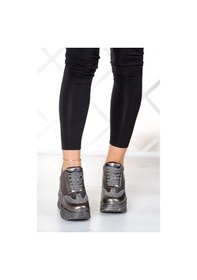 Resim Erkan Saçmacı Anya Siyah Hakiki Deri Dolgu Topuklu Günlük Ayakkabı 