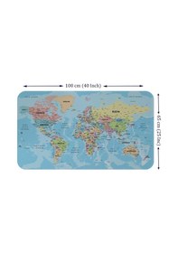 Resim Türkçe Eğitici Ülke Ve Başkent Okyanus Detaylı Atlası Dünya Haritası Duvar Sticker -60x105-3869 Renkli 