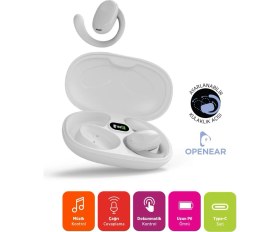 Resim Polosmart FS109 Kablosuz Bluetooth 5.3 Dokunmatik Tws Kulaklık Beyaz 