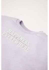 Resim DeFacto Kız Bebek 2'li Takım Baskılı Kalın Sweatshirt Beli Lastikli Jogger Eşofman Altı D6206A5NSPR305 Mor 