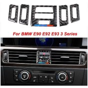 Resim Lasonstiges Bmw E90 E92 E93 3 Serisi Karbon Fiber Klima Çıkışı Pano Paneli Etiket Kapağı Accesorios Para El Coche 